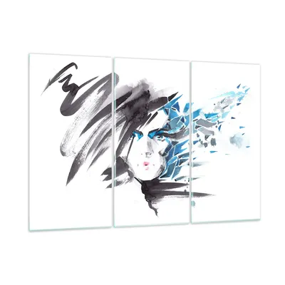 Produktbild von Bilder auf glas - Frau Gesicht Illustration Make-up - 105x70cm - Glasbilder - Wandbilder - Kunstdruck - Wanddekoration aus Glas - Glas Bilder - Wandbild auf Glas - GCE105x70-3020