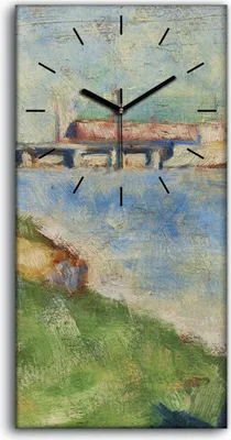 Produktbild von Wandbild Leinwand Bilder Wanduhr Geräuschlos 30x60 Badende in Asnières - schwarze Hände