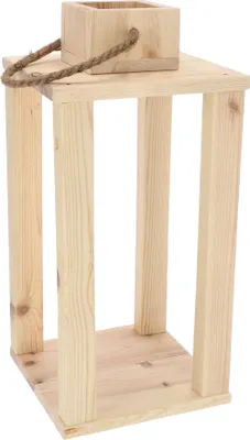 Image de KOTARBAU® Lanterne décorative en bois pour fleurs et bougies L