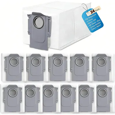 Produktbild von 24 Stück Staubbeutel für Roborock Saros 10/10R/S8 MaxV Ultra/Qrevo Pro/Q revo/Qrevo MaxV/Qrevo S/Qrevo master/S8 Max Ultra Roboter Staubsauger Zubehör Teile, 3,0 l große Kapazität Staubbeutel