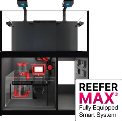 Produktbild von Red Sea Reefer G2+ 350 MAX Aquarium-Set mit schwarzem Unterschrank