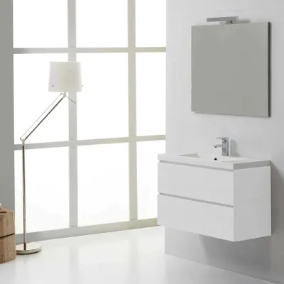 Immagine prodotto di Mobile bagno moderno 80 cm con cassetti bianco | Manhattan