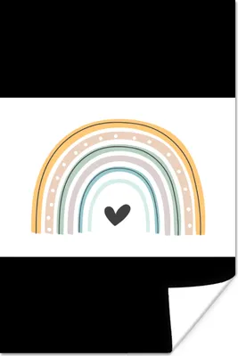 Produktbild von MuchoWow® Poster Regenbogen - Herz - Tupfen - Pastell - Kinder 60x40 cm - Schlafzimmerdekoration