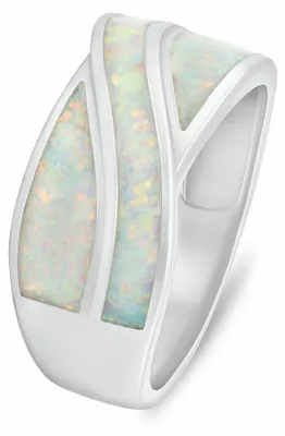 Produktbild von Markanter Silberring mit weiß em Opal RI130W - Kreislauf: 50 mm