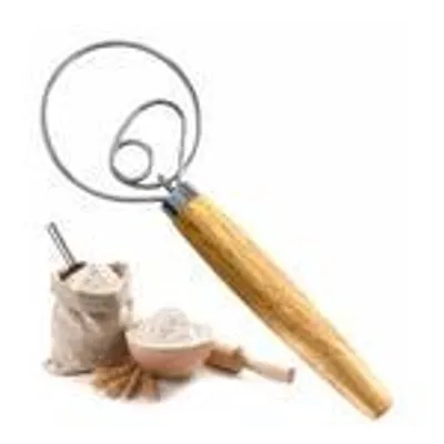 Produktbild von LAYBA Dänischer Teigbesen, Backhelfer für Brotteig, Sauerteig, Hefeteig, Kuchen- und Pfannkuchenteig, Küchenzubehör für Hobbybäcker, Brot, Pizza, Kuchen und Teigverarbeitung