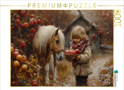 Produktbild von CALVENDO Puzzle Herbstlicher Apfelspaß | 1000 Teile Lege-Größe 64x48cm Foto-Puzzle für glückliche Stunden