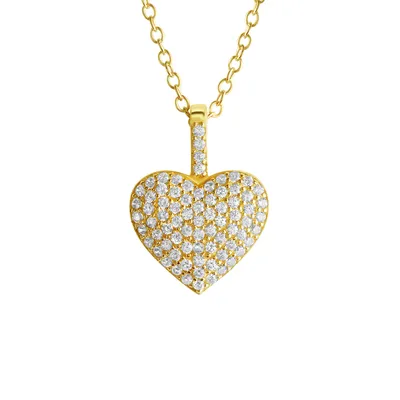 Produktbild von V Anhänger mit Kette 925/- Sterling Silber 42+3cm gelb Zirkonia weiß 358241210V