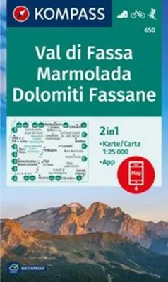 Obrázok produktu pre KOMPASS Wanderkarte 650 Val di Fassa, Marmolada, Dolomiti Fassane 1:25.000