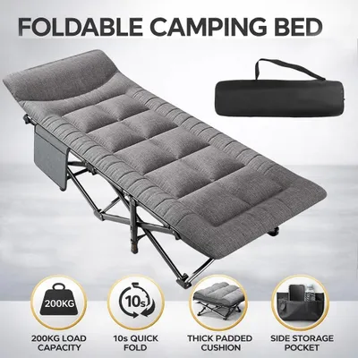 Produktbild von Faltbares Campingbett 200 kg Tragbar Einfaches Campingbett