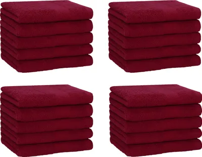 Produktbild von Betz 20 Stück Gästetücher 30x50 cm PREMIUM 100% Baumwolle Set  Farbe: dunkelrot
