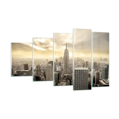 Produktbild von Bilder auf glas - Stadt Wolkenkratzer Manhattan New York - 100x60cm - Glasbilder - Wandbilder - Kunstdruck - Wanddekoration aus Glas - Glas Bilder - Wandbild auf Glas - GEG100x60-2630