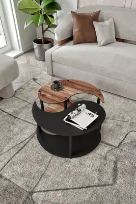 Obrázok produktu pre Skye Decor, kvalitná sada konferenčných stolíkov (2 kusy), orechové drevo, 70 x 38 x 70 cm | 100% MDF, robustné nohy | Moderný dizajn pre štýlové obytné priestory a kancelárie.