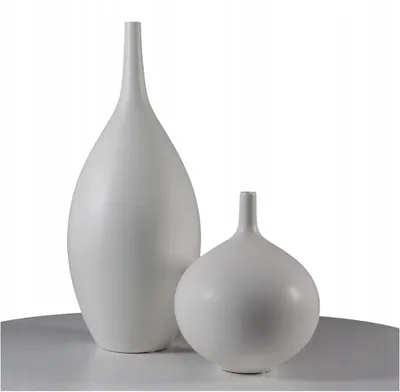 Zdjęcie produktu dla Wazon biały 47,0 cm – ceramiczny wazon dekoracyjny – wazon na kwiaty do salonu, sypialni i biura