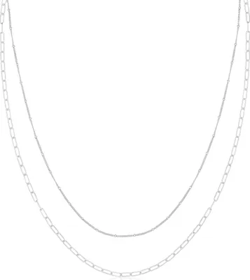Produktbild von Edle 925 Sterling Silber (Rhodiniert) Paperclip Damen - Halskette - 51cm, 6 Gramm; TRS36518