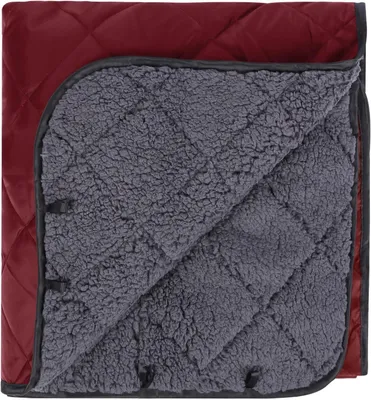 Zdjęcie produktu dla Duży koc kempingowy z podszewką Sherpa, 150 x 180 cm, kolor czerwony