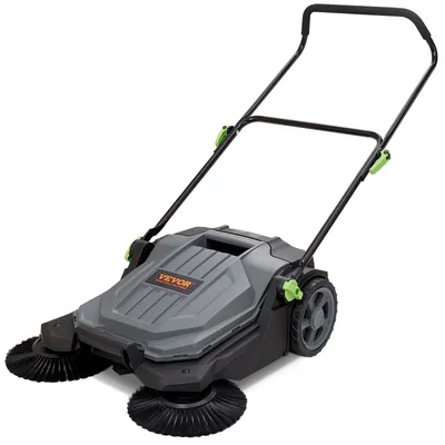 Produktbild von VEVOR 1110 x 650 x 1060 mm Handgeführte Bodenkehrmaschine, 65 cm Kehrbreite, Manuell, 18,9 L Abfallbehälter, Winkel- und Höhenverstellbarer Klappgriff für Gehweg, Hof, Garage, Terrasse usw.