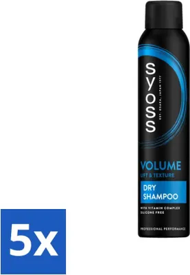 Zdjęcie produktu dla SYOSS - Suchy szampon zwiększający objętość - Szampon zwiększający objętość - 200 ml - Opakowanie wartościowe - 5 sztuk