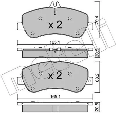 Produktbild von METELLI Bremsbeläge Satz Vorne Bremsklötze passend für MERCEDES-BENZ GLK (X204) 22-0825-0