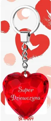 Zdjęcie produktu dla Brelok serce Super Dziewczyna - Be-Happy Gifts
