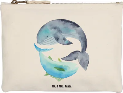Produktbild von Mr. & Mrs. Panda Etui Walfisch Thunfisch Größe M - Weiß - Geschenk, Witz, Wal, Wahl, Tunfisch, Pouch, beauty case, Federtasche, Lustige Sprüche, Spruch Des Tages, Lustig