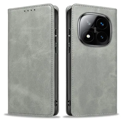 Produktbild von Handyhülle für Xiaomi Redmi Note 14 Pro+ 5G Kunstleder Flip Cover Hülle Klapphülle Case Kartenfach Farbe: Grau