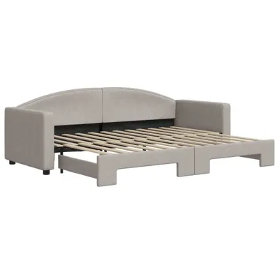 Image de vidaXL Lit de jour extensible Taupe 80x200 cm Tissu