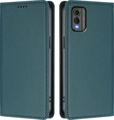 Immagine prodotto di Custodia in pelle per Nokia C32, custodia a libro magnetica in Finto cuoio con supporto, verde