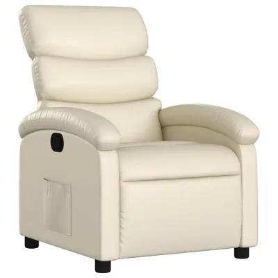 Zdjęcie produktu dla vidaXL Fotel Relax kremowy imitacja skóry