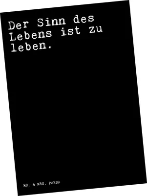 Produktbild von Mr. & Mrs. Panda Grußkarte Der Sinn des Lebens... - Schwarz - Geschenk, Weisheit, Postkarte, Ansichtskarte, Ansichtskarten, Sinnhaftigkeit, Lebenssinn, Fotokarte, Weise