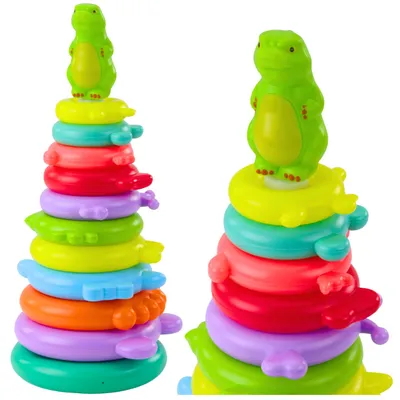 Productafbeelding van Educatieve piramidepuzzel dinosaurusfiguurstickers 12 niveaus