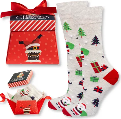 Produktbild von Bunte Herrensocken Weihnachten Größe 40-45 SOXO Geschenk zu Weihnachten für Männer