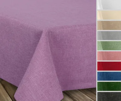 Produktbild von Fleckenabweisende bügelfreie Tischdecke mit Lotuseffekt, Leinenoptik,Hell-Lila, (Oval180x135cm)