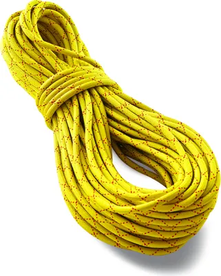 Statikseil SALAMANDER 102 von Tendon; gelb mit rotem Muster; für Kletteranwendungen.
