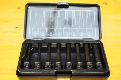 Obrázok produktu pre Sada šesťhranný kľúč hlavíc pre rázové uťahováky, 3/8", 8-dielna Cr-Mo
