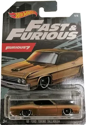 Obrázok produktu pre Mattel Hot Wheels GJV61 Rýchlo a zbesilo '69 Ford Torino Talladega hnedá metalíza športové auto v mierke 1:64