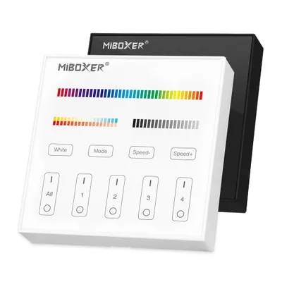 Obrázek produktu pro LED Solution Mi-Light RF Nástěnný dálkový ovladač pro RGB a CCT LED pásky, 4-kanálový Barevná varianta patice: Černá B4-B