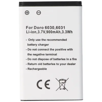 Zdjęcie produktu dla Bateria odpowiednia dla Doro 6030, 6031, Li-Ion, 3,7V, 900mAh, 3,3Wh