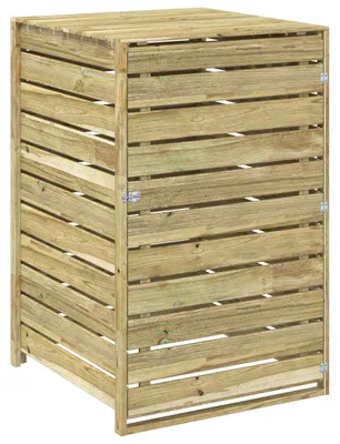 Image de vidaXL : Boîte de rangement pour poubelles, pour 1 conteneur de 240 litres, en bois de pin imprégné