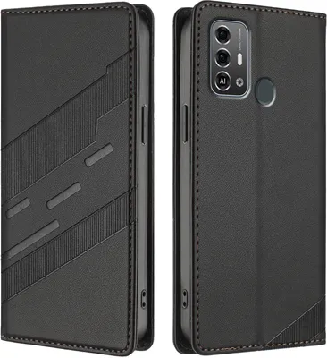 Image de Etui pour ZTE Blade A53 Pro, étui portefeuille en cuirPolyuréthaneavec fente pour cartes et fonction stand Schwarz