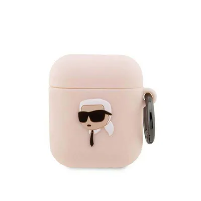 Image de Karl Lagerfeld Kla2Runikp Airpods 1/2 Cover Różowy/Pink Silicone Karl Head 3D