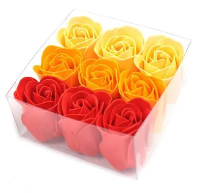 Imagen del producto de Set de 9 flores de Jabón - rosas melocotón