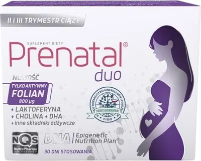 Produktbild von Prenatal DUO - Schwangerschaft und Stillzeit Nahrungsergänzung mit DHA, Lactoferrin und Cholin, 60 + 30 Kapseln