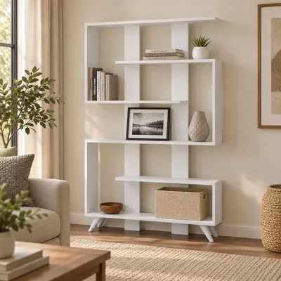 Imagen del producto de Spodumene - Librería, 120x20x162h cm Blanco, 5 Estantes