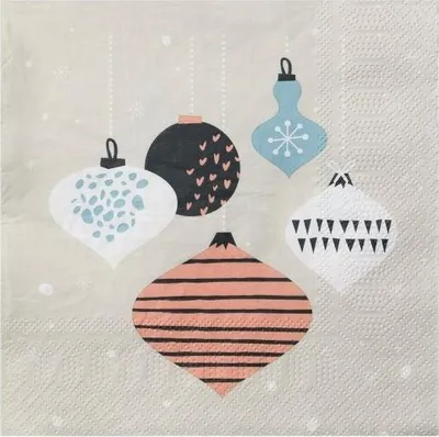 Obrázok produktu pre Eglo obrúsky X-Mas balls pasig farebné 16,5 x 16,5 cm - balenie 20 ks