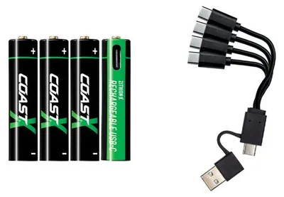 Obrázek produktu pro Hückmann 1x4 Coast Zithion-X Micro AAA dobíjecí baterie USB-C nabíjecí port - Dobíjecí baterie - Micro (AAA)