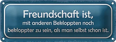 Produktbild von Blechschild Spruch 27x10cm Freundschaft noch bekloppter Dekoration