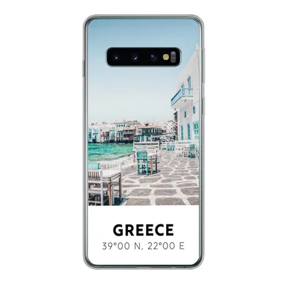Produktbild von MuchoWow® Handyhülle Schutzhülle Hülle für Samsung Galaxy S10 Griechenland - Meer - Blau Silikon Softcase Handy Hülle - Handytasche