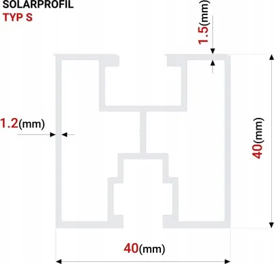Produktbild von GAL- INDUSTRIAL | Aluprofil für photovoltaik – 4 m – Typ S – Solarschiene Alu Solarprofil - Photovoltaik Montageprofil – SET 2x2m