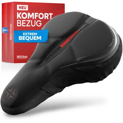 Productafbeelding van Fietszadelkussen met gelkussen en traagschuim, ergonomische fietszadelhoes