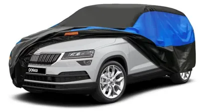 Obrázek produktu pro Autopokrov, vodotěsný a prodyšný, pro model Škoda Karoq (2017-2024), barva: černá, modrá